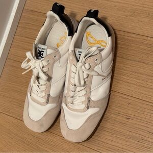 Sam Edelman White and Tan Sneakers